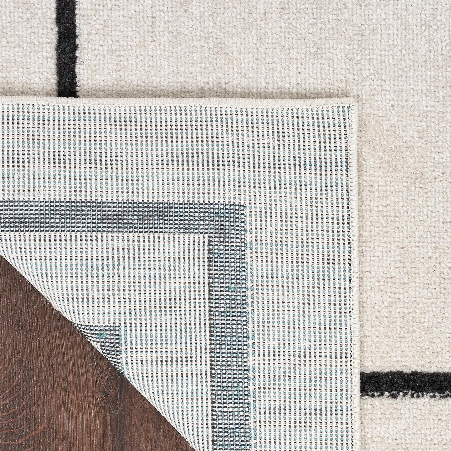 2' 6' (6' Nourison Home Nourison Essentials Ivory/Black x Area Rug - Easy Clean, Non Shedding, Bed Room, Living Room