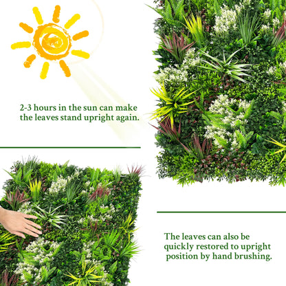 ODTORY Artificial Plant Wall Panels: 6FT×12FT UV-Anti Faux Grass Wall Backdrop Boxwood Ivy Fence Privacy Screen Fake Greenery Leaf Hedge for Outdoor,Indoor,Garden,Backyard and Home Decor