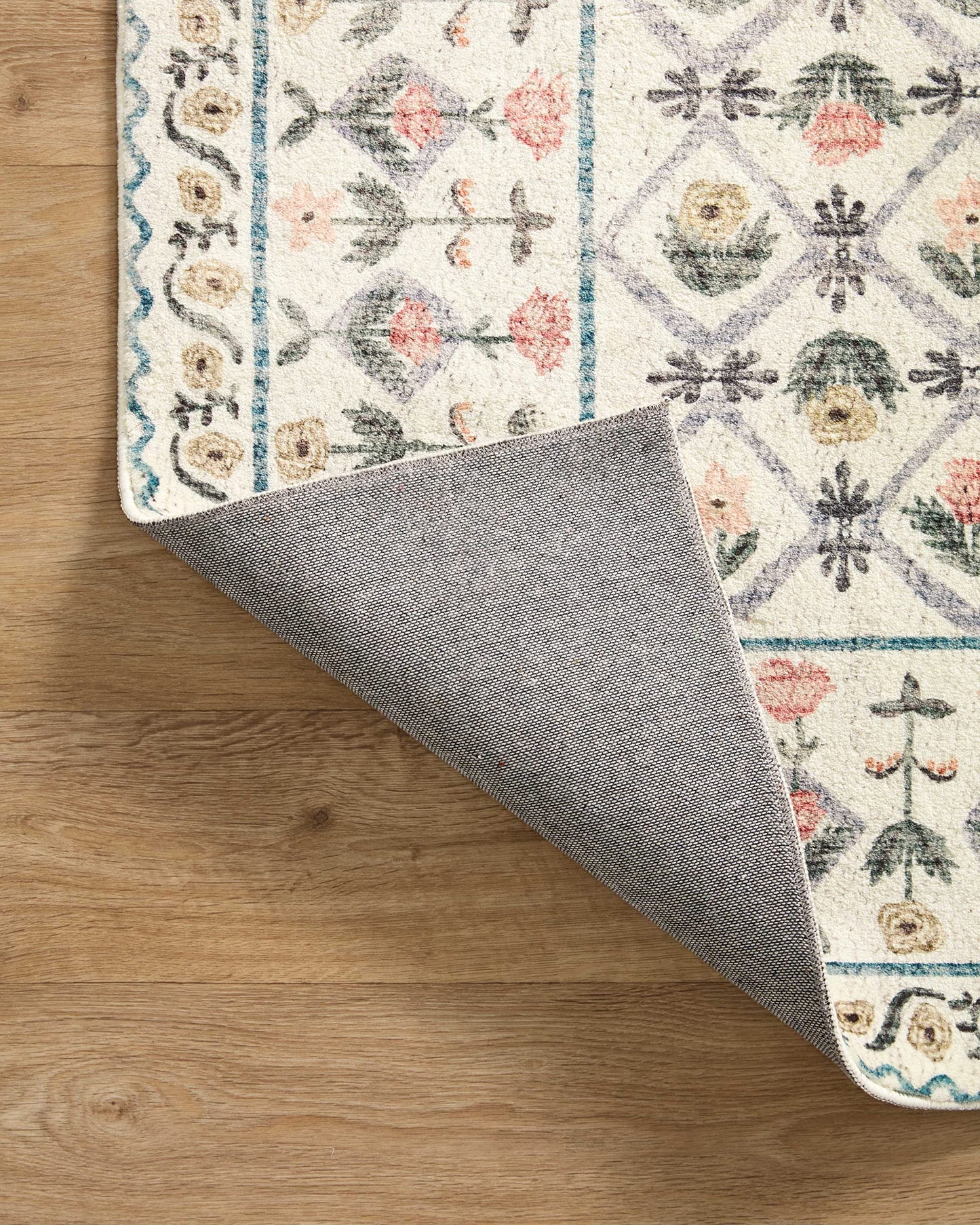Loloi Rifle Paper Co. Eden Collection EDE-03 Lattice Ivory 7'-6" x 9'-6" Area Rug feat. CloudPile™