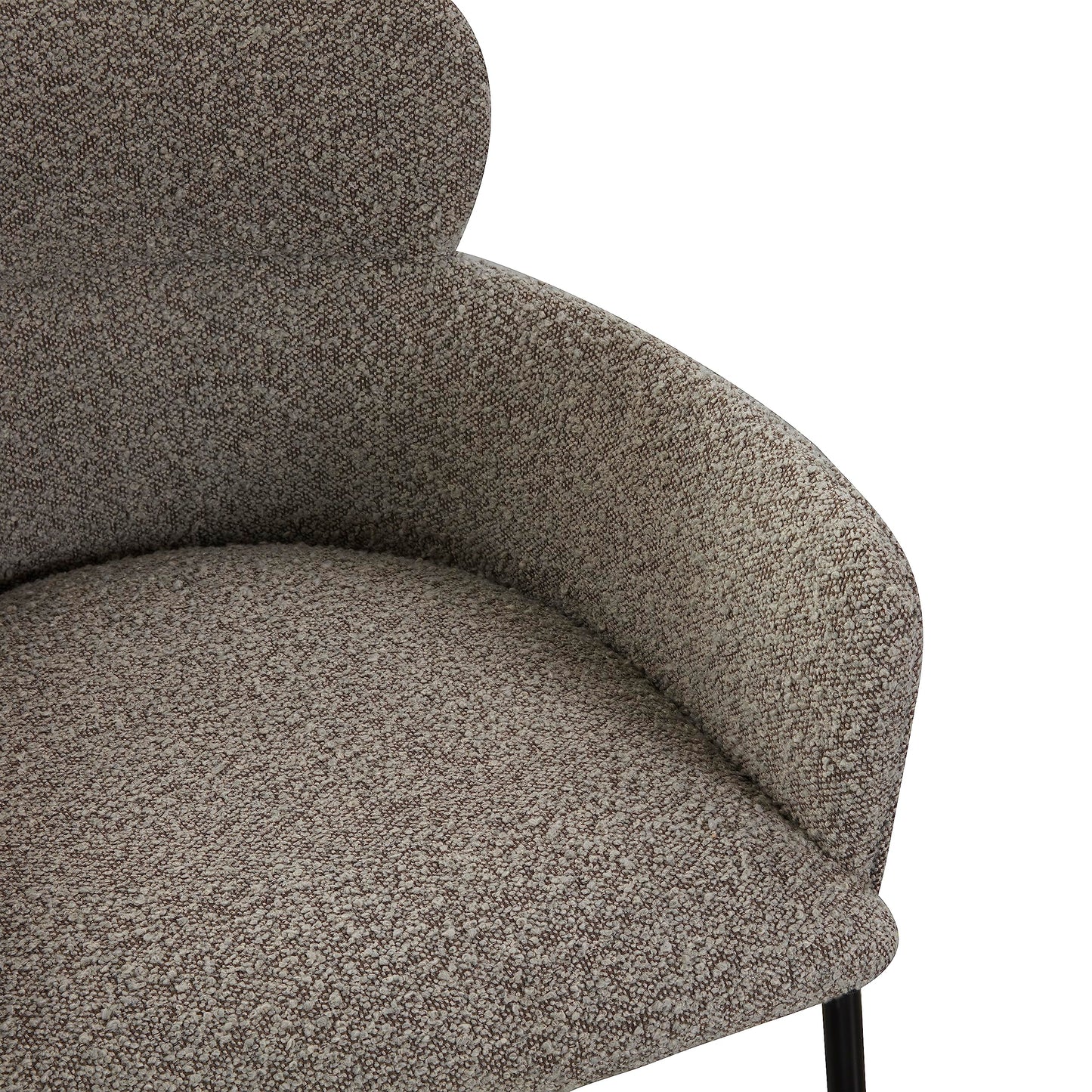 SAFAVIEH Couture Collection Charlize Light Grey Boucle/Black Leg Dining Chair (Fully Assembled)