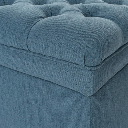 Christopher Knight Home Juliana Fabric Storage Ottoman, Blue