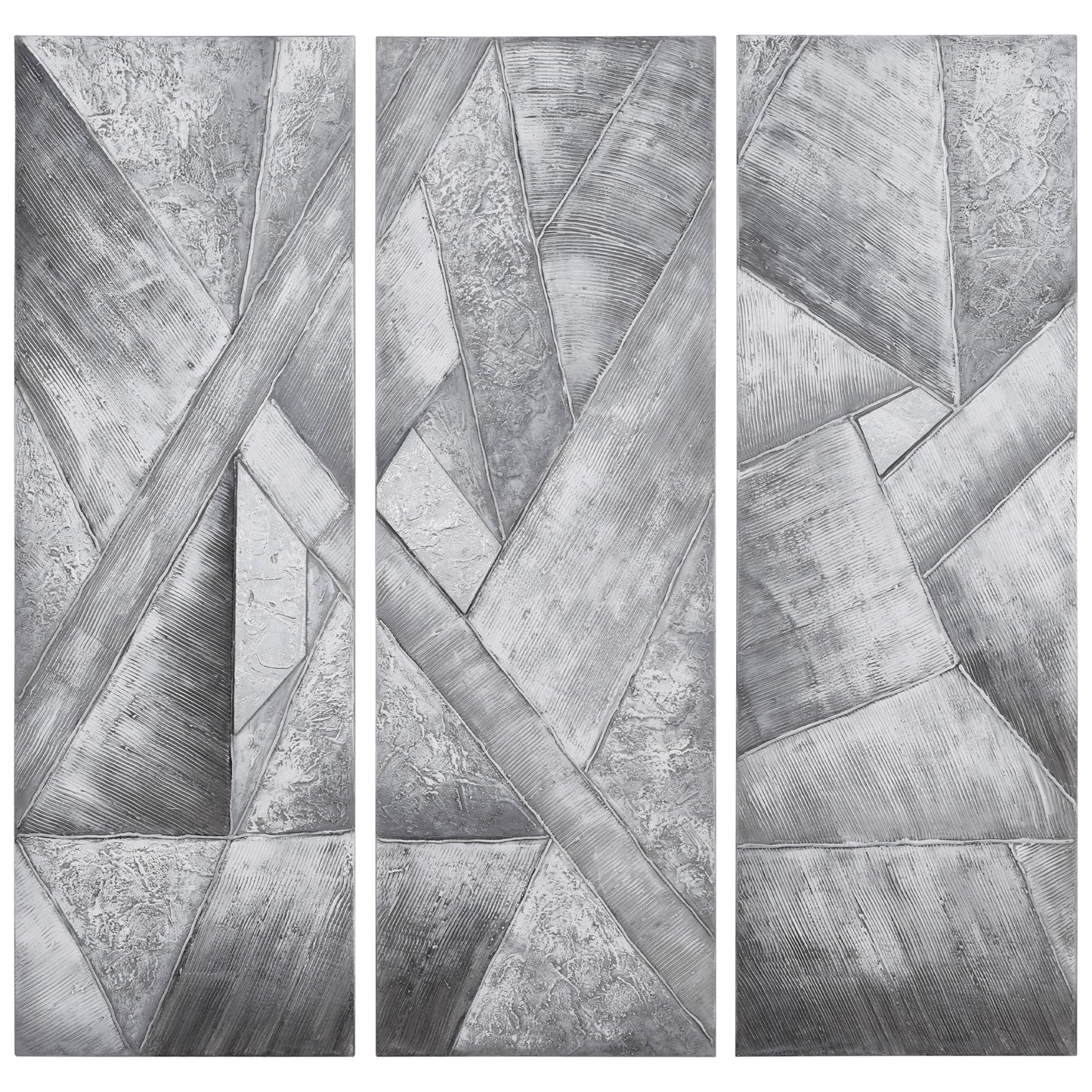 Empire Art Direct Abstract Wall Art Textured Hand Painted Canvas by Martin Edwards, Triptych, 60" x 20" each, Diamonds