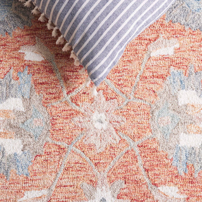 SAFAVIEH Area Rug 8x10 - Heritage Collection - Large - Rust & Ivory, Handmade Wool, Ideal for Living Room, Bedroom, Dining Space (HG125P)