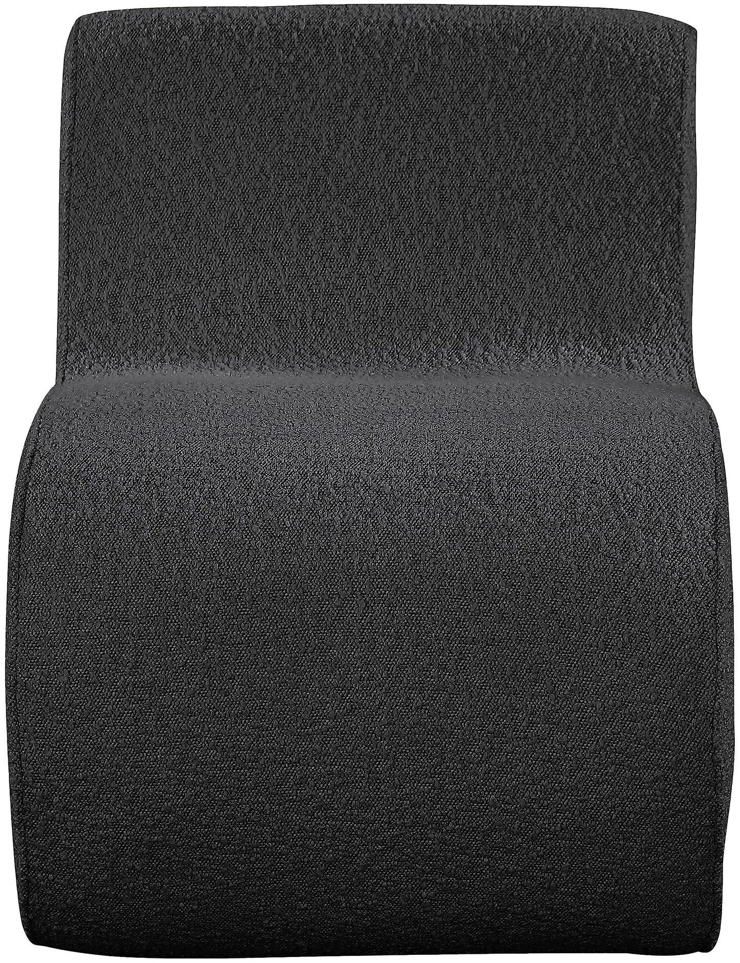 Meridian Furniture 599Black Desiree Collection Modern | Contemporary Boucle Fabric Upholstered Accent Chair with Rich Black Boucle Fabric, Curved Design, 22.5" W x 29" D x 28.5" H, Black