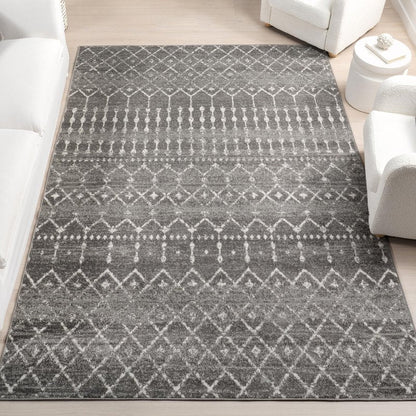 nuLOOM 2x3 Moroccan Blythe Area Rug, Dark Grey, Faded Bohemian Design, Stain Resistant, For Bedroom, Dining Room, Living Room, Hallway, Office, Kitchen, Entryway