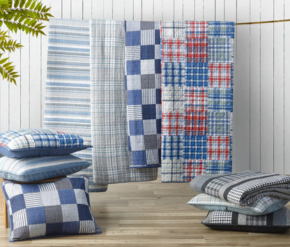 Nautica – Queen Quilt Set, Reversible Bedding with Matching Shams, Stripe Room Decor, Lightweight Bed Set, College Dorm Room Essentials (Ardmoore Grey)