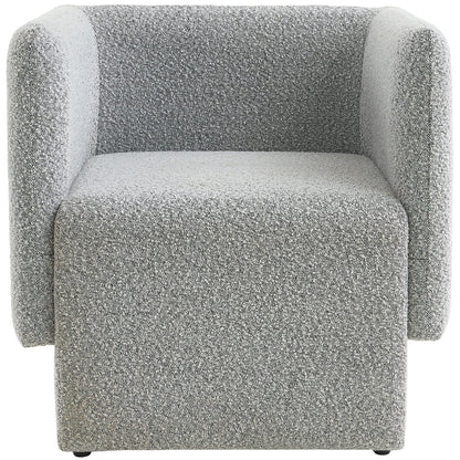 Meridian Furniture 575Grey Vera Collection Modern | Contemporary Boucle Fabric Upholstered Accent Chair, Grey, 31" W x 27" D x 29" H