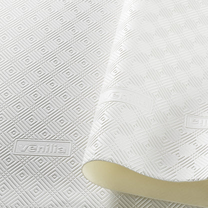 Venilia Bulgomme Table Protector White Non-Slip Tablecloth Underlay Shock Absorbing Easy Care Liquid Impermeable PVC Polyester Rectangular 135 x 220 cm 53377