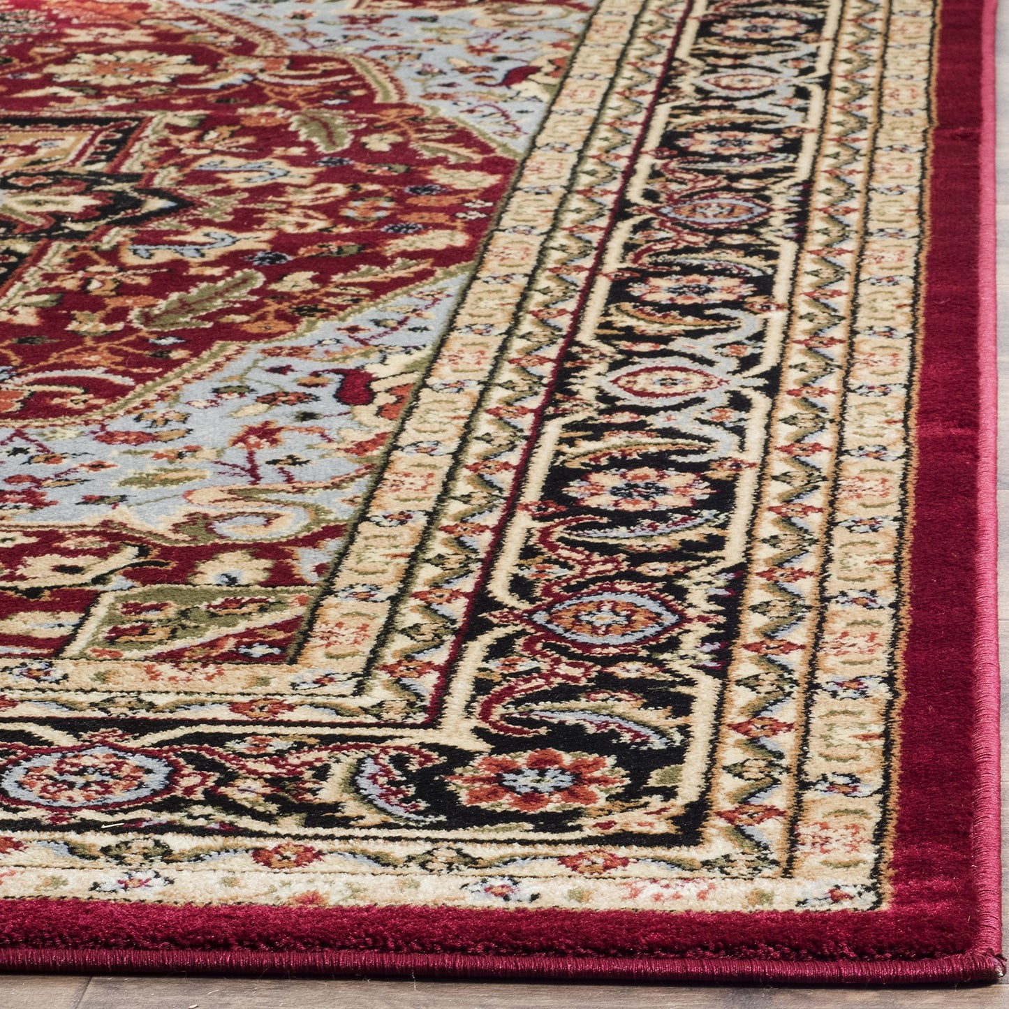 SAFAVIEH Lyndhurst Collection Area Rug - 9' x 12', Red & Black, Traditional Oriental Design, Non-Shedding & Easy Care, Ideal for High Traffic Areas in Living Room, Bedroom (LNH330B)