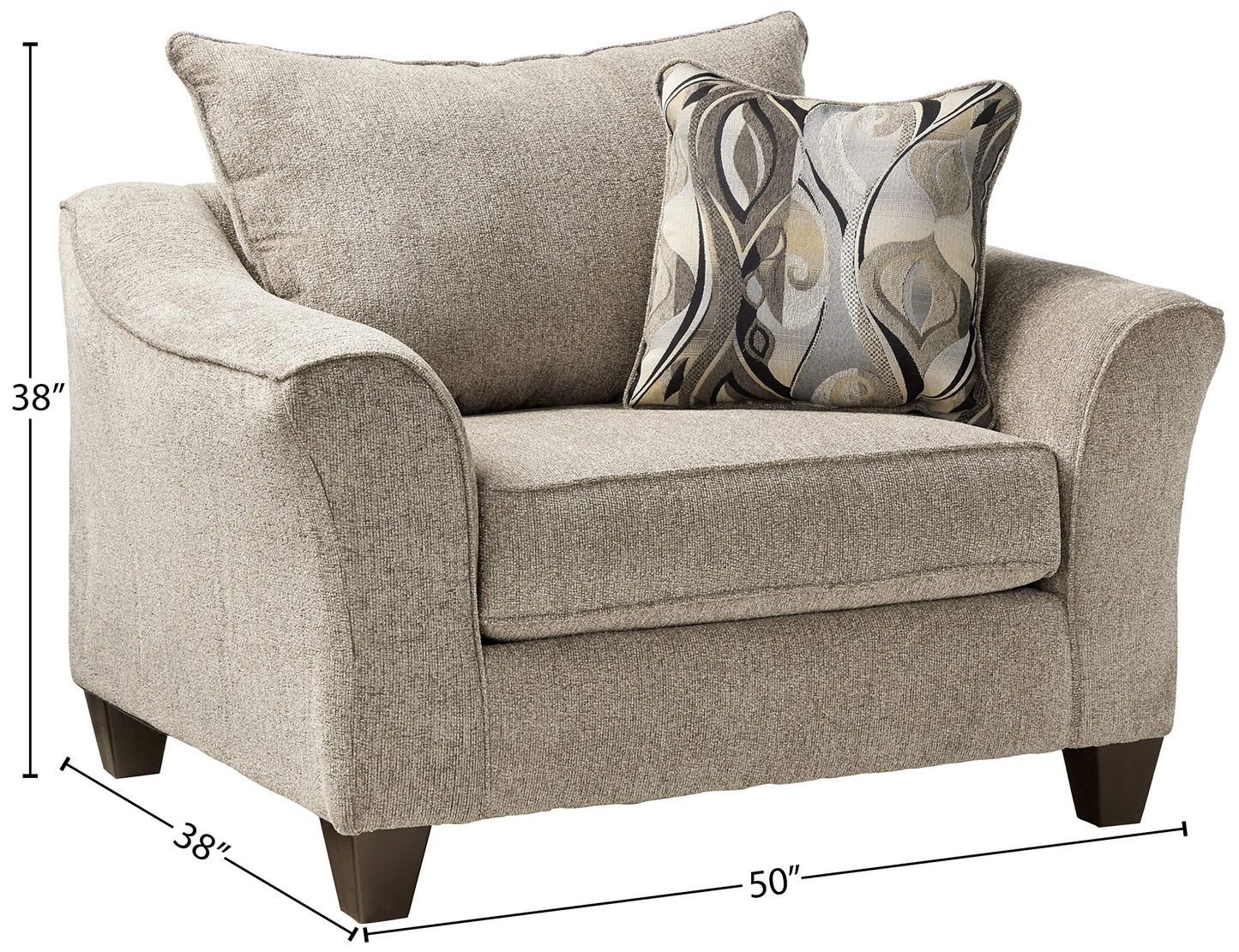 Roundhill Furniture Camaro Platinum Fabric Pillow Back Accent Chair