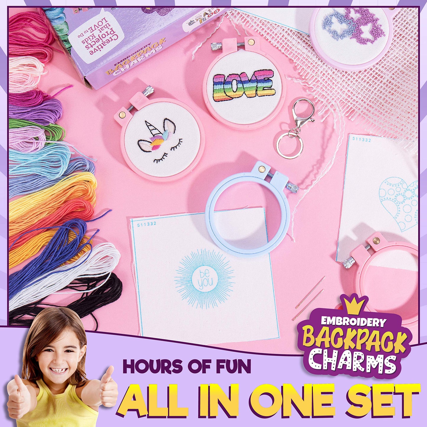 5 Stamped Embroidery kit With Embroidery Patterns. Embroidery Kit For Beginners, Needlepoint Kits For Beginners. Best Beginner Embroidery Kit For Kids Embroidery Starter Kit Cross Stitch Kits