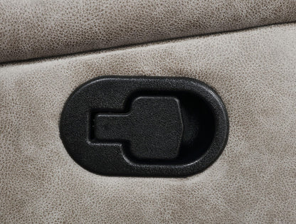 Coaster Home Furnishings - Greer - Faux Leather Upholstered Glider Reclining Loveseat with Console, Built-in Cupholders, Storage and USB Port - Home Theater & Living Room - Taupe - 651352