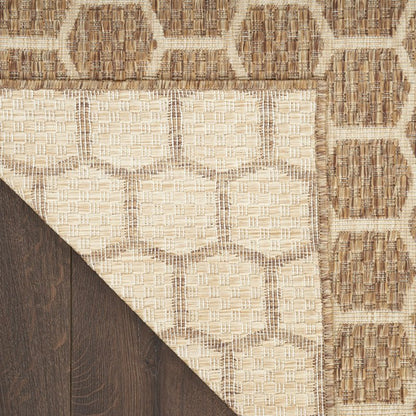 Nourison Home Reversible Indoor Outdoor Natural 4' x 6' Area Rug - Easy Clean, Non Shedding, Bed Room, Living Room, Dining Room, Kitchen (4' x 6')