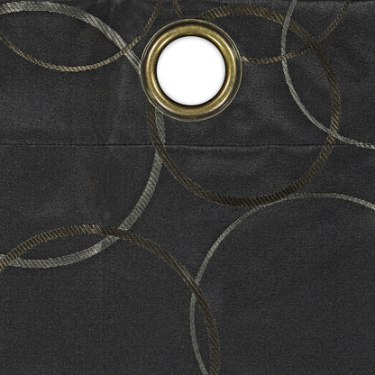 ECLIPSE Meridian Modern Blackout Thermal Grommet Window Curtain, Black, 42 in x 84 in, 1 Panel for Bedroom or Living