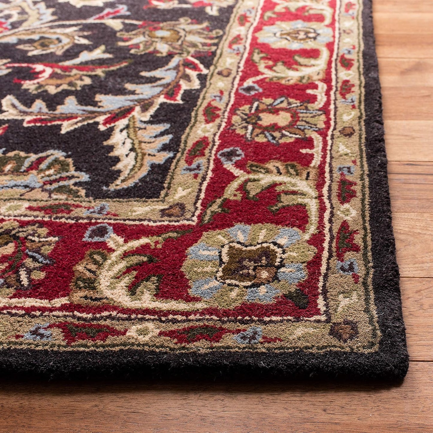 SAFAVIEH Heritage Collection Runner Rug, 2'3" x 8', Handmade Traditional Oriental Wool in Chocolate & Red, Ideal for