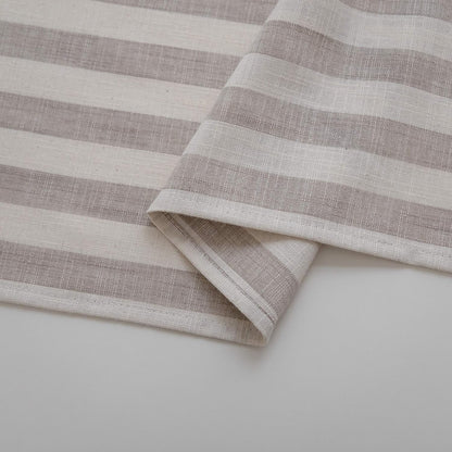 Aquazolax 54 by 54 inch Linen Halloween Table Cloth, Square Striped Taupe Lines Design for Small Parties
