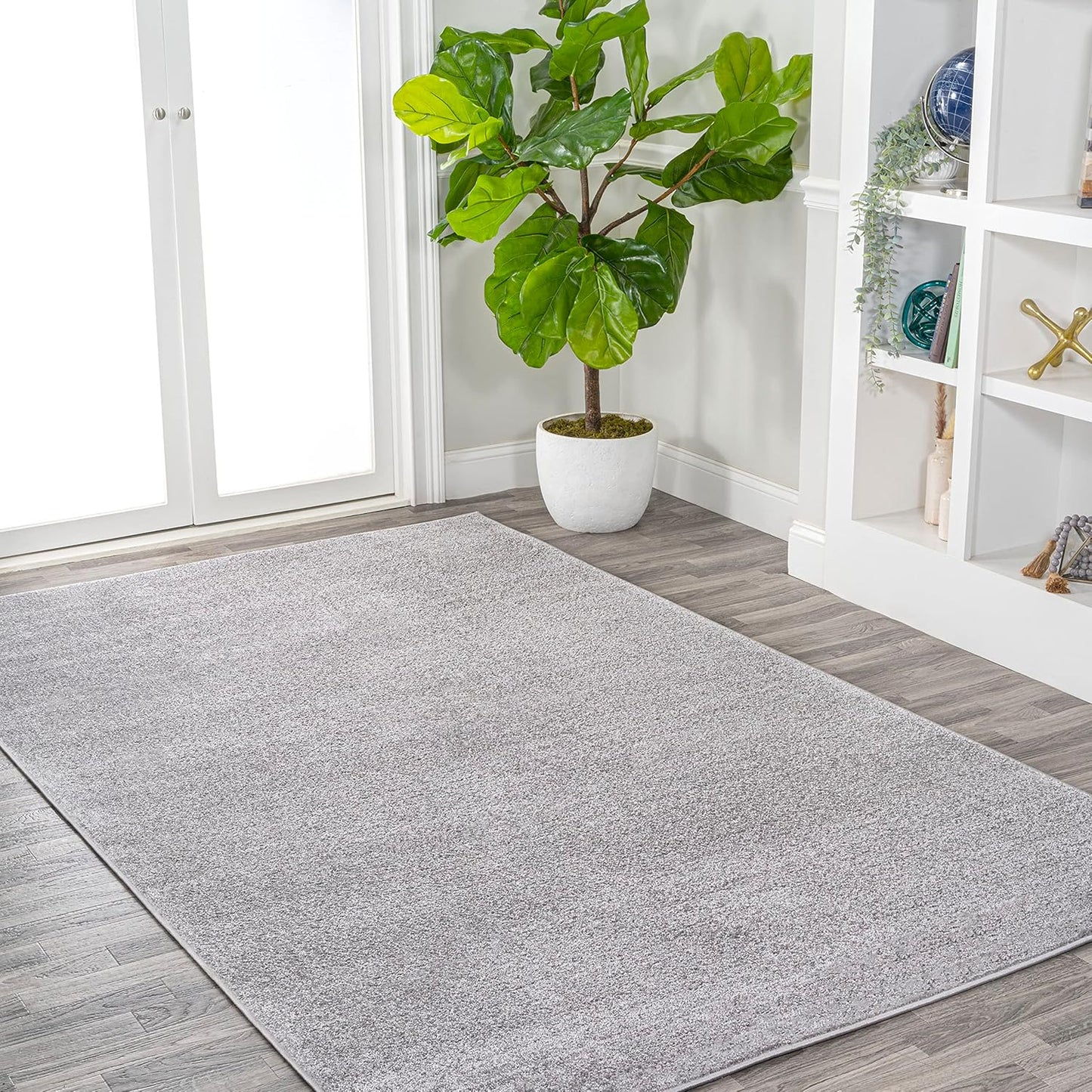 3x5, (SEU100K-3) JONATHAN Y Haze Solid Low-Pile Light Gray Indoor Area Rug Coastal,Bohemian,Minimalist,Classic