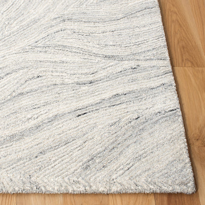 SAFAVIEH Metro Collection Area Rug - 10' x 14', Ivory & Silver, Handmade Modern Abstract Wool, Ideal for High Traffic Areas in Living Room, Bedroom (MET505G)
