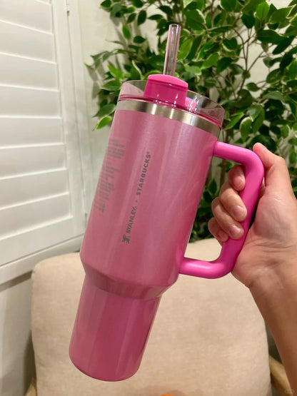 Flamingo Pink Stanley Quencher H2.0 Tumbler – 40 oz Travel Cup