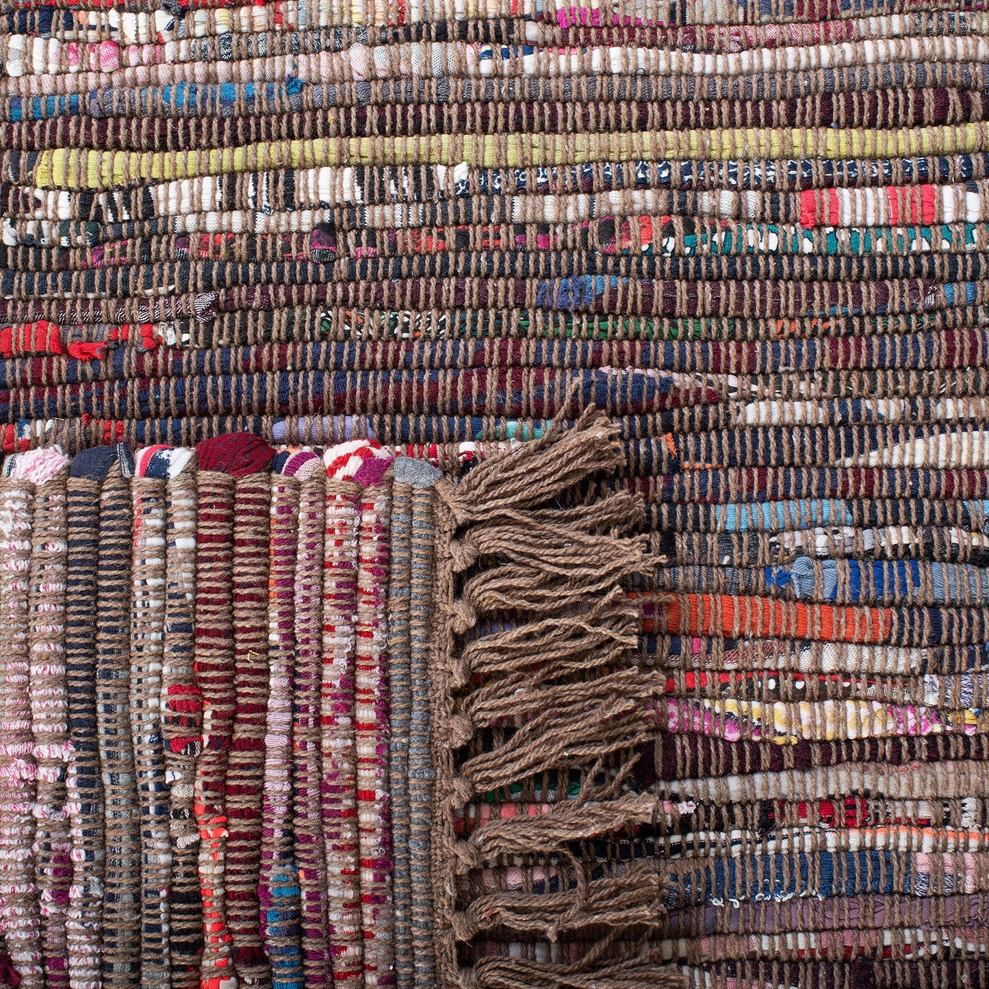 SAFAVIEH Rag Rug Collection X-Large Area Rug - 11' x 15', Rust & Multi, Handmade Boho Stripe Cotton, Ideal for High Traffic Areas in Living Room, Bedroom (RAR121E)
